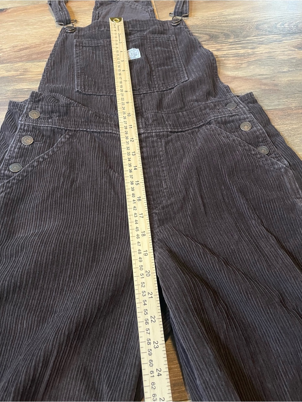 Levi’s Premium Corduroy Overalls Women’s S Brown Wide Leg Bib Overall Gorpcore - Picture 11 of 12